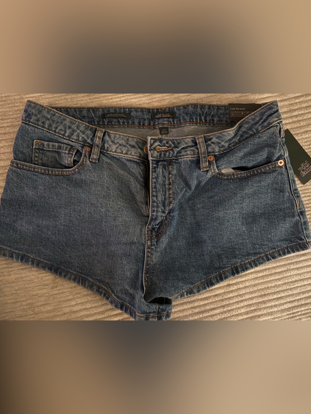 Medium Wash Blue Denim Jean Short-Shorts